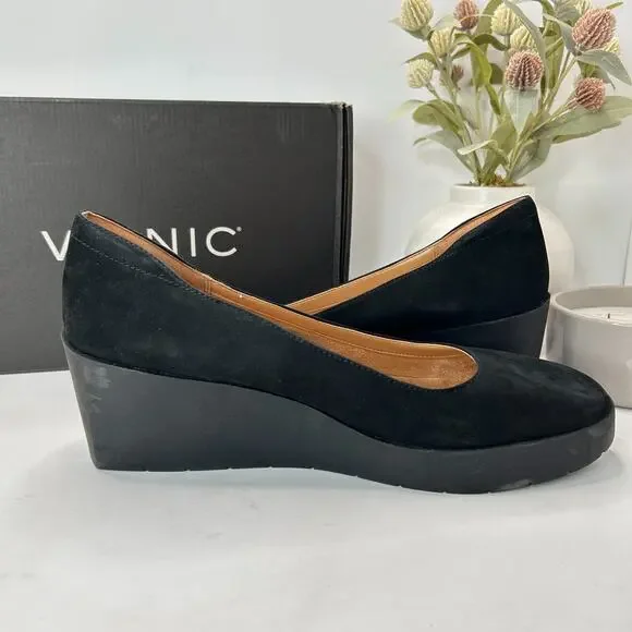 Vionic Sereno Wedge Slip On Black Nubuck Pumps I8693L1001 Women's 11 Wide - Picture 7 of 14